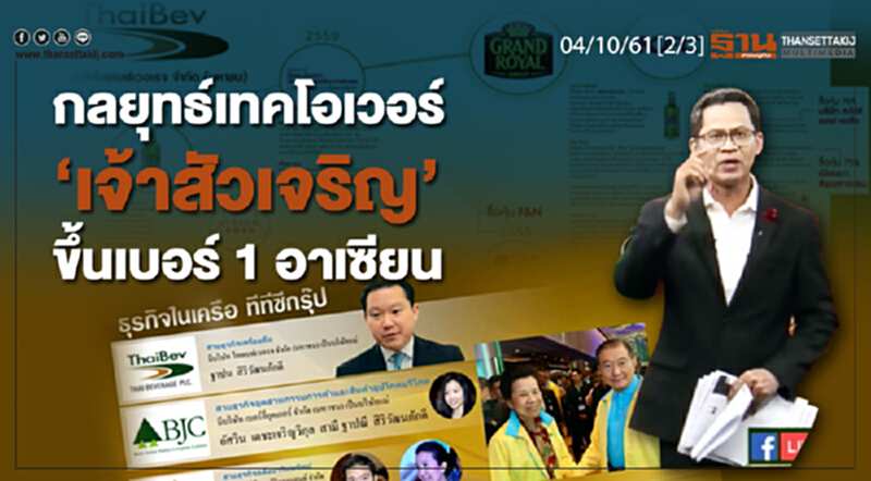 ชั่วโมงฐานเศรษฐกิจ 4/10/61 : กลยุทธ์เทคโอเวอร์ "เจ้าสัวเจริญ" ขึ้นเบอร์ 1 อาเซียน ชั่วโมงฐานเศรษฐกิจ 4/10/61 : กลยุทธ์เทคโอเวอร์ "เจ้าสัวเจริญ" ขึ้นเบอร์ 1 อาเซียน