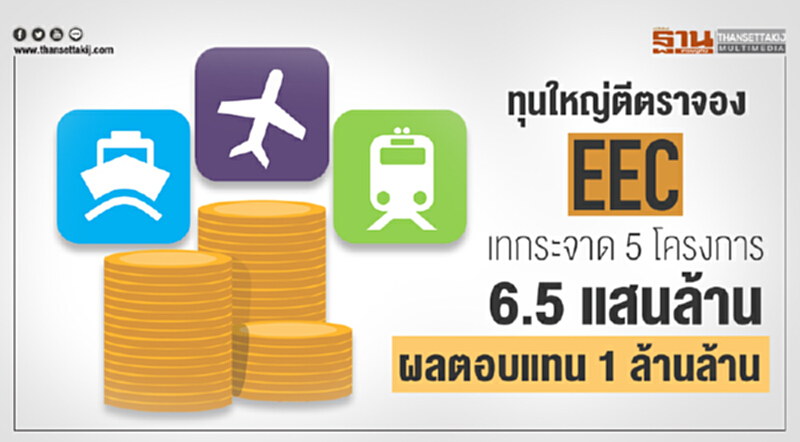 ทุนใหญ่ตีตราจองอีอีซี! เทกระจาด 5 โครงการ 6.5 แสนล้าน ผลตอบแทน 1 ล้านล้าน ทุนใหญ่ตีตราจองอีอีซี! เทกระจาด 5 โครงการ 6.5 แสนล้าน ผลตอบแทน 1 ล้านล้าน