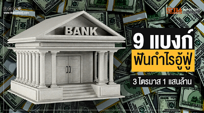 9 แบงก์ ฟันกำไรอู้ฟู่! 3 ไตรมาส 1 แสนล้าน 9 แบงก์ ฟันกำไรอู้ฟู่! 3 ไตรมาส 1 แสนล้าน