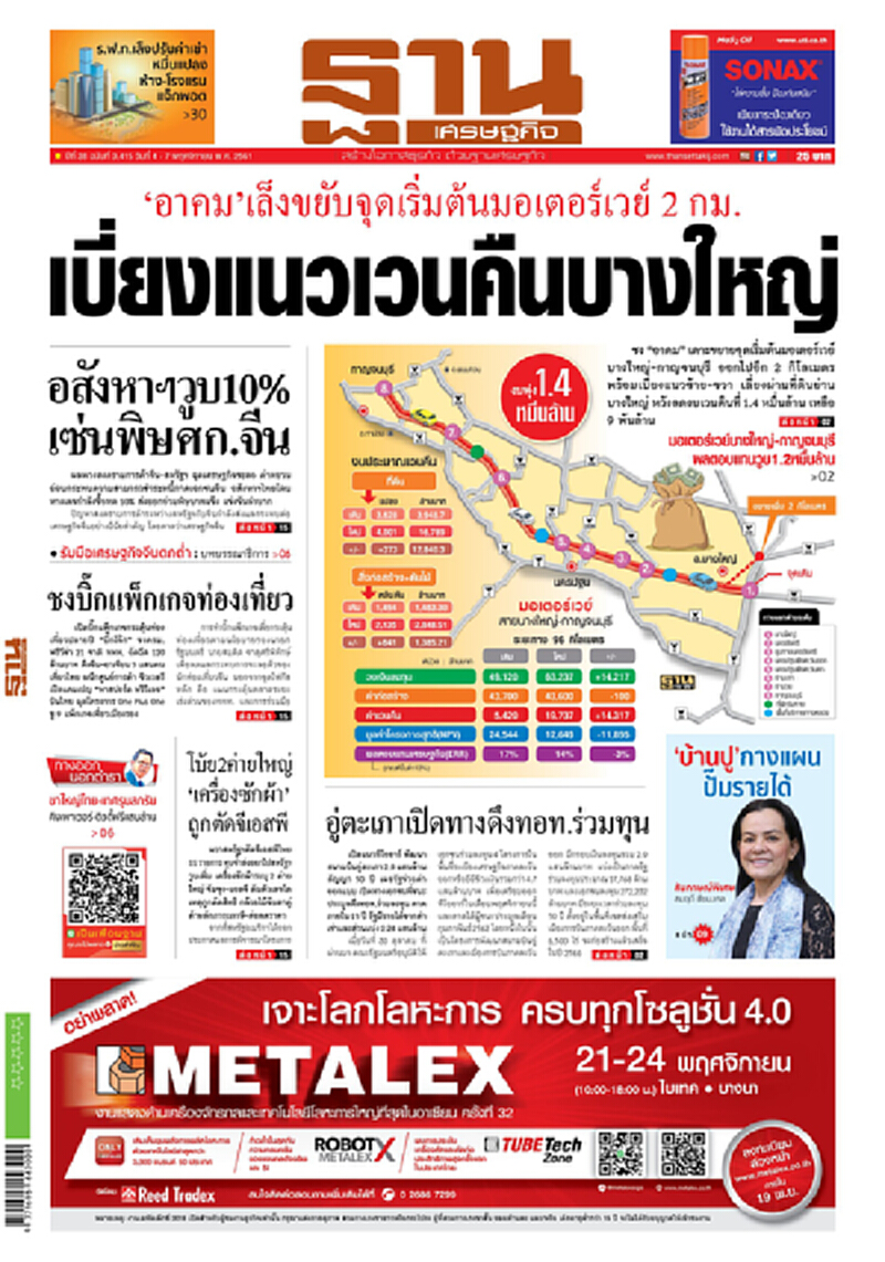 หน้าหนึ่ง! หนังสือพิมพ์ฐานเศรษฐกิจ ปีที่ 38 ฉบับที่ 3,415 วันที่ 4-7 พ.ย. 2561 หน้าหนึ่ง! หนังสือพิมพ์ฐานเศรษฐกิจ ปีที่ 38 ฉบับที่ 3,415 วันที่ 4-7 พ.ย. 2561