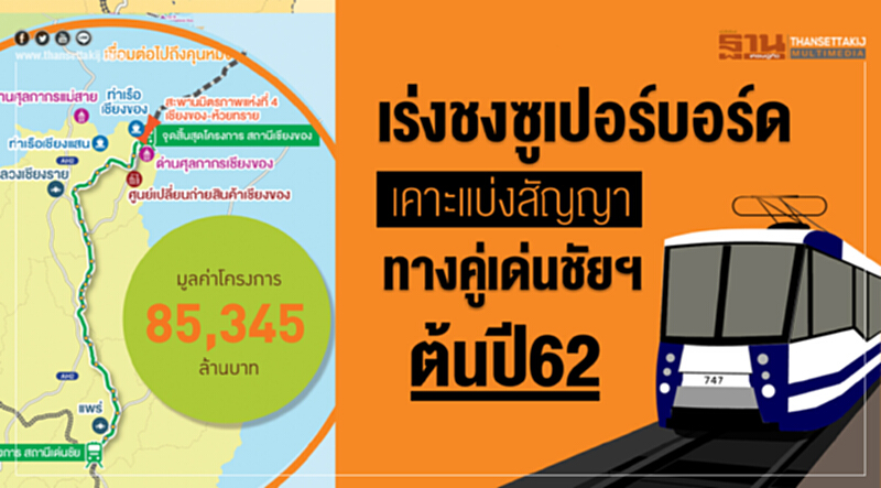 เร่งชงซูเปอร์บอร์ดเคาะแบ่งสัญญาทางคู่เด่นชัยฯต้นปี62 เร่งชงซูเปอร์บอร์ดเคาะแบ่งสัญญาทางคู่เด่นชัยฯต้นปี62