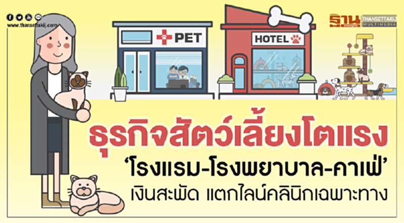"ธุรกิจสัตว์เลี้ยง" โตแรง! "โรงแรม-โรงพยาบาล-คาเฟ่" เงินสะพัด แตกไลน์คลินิกเฉพาะทาง "ธุรกิจสัตว์เลี้ยง" โตแรง! "โรงแรม-โรงพยาบาล-คาเฟ่" เงินสะพัด แตกไลน์คลินิกเฉพาะทาง