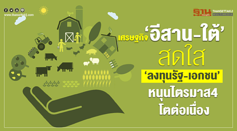 ศก.‘อีสาน-ใต้’สดใส‘ลงทุนรัฐ-เอกชน’หนุนไตรมาส4โตต่อเนื่อง ศก.‘อีสาน-ใต้’สดใส‘ลงทุนรัฐ-เอกชน’หนุนไตรมาส4โตต่อเนื่อง