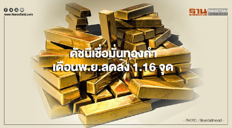 ดัชนีเชื่อมั่นทองคำเดือนพ.ย.ลดลง 1.16 จุด ดัชนีเชื่อมั่นทองคำเดือนพ.ย.ลดลง 1.16 จุด