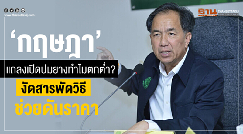 “กฤษฎา” แถลงเปิดปมยางทำไมตกต่ำ? งัดสารพัดวิธีช่วยดันราคา “กฤษฎา” แถลงเปิดปมยางทำไมตกต่ำ? งัดสารพัดวิธีช่วยดันราคา