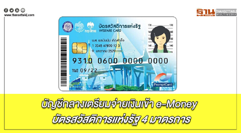 บัญชีกลางเตรียมจ่ายเงินเข้ากระเป๋า e-Money ในบัตรสวัสดิการแห่งรัฐ 4 มาตรการ บัญชีกลางเตรียมจ่ายเงินเข้ากระเป๋า e-Money ในบัตรสวัสดิการแห่งรัฐ 4 มาตรการ