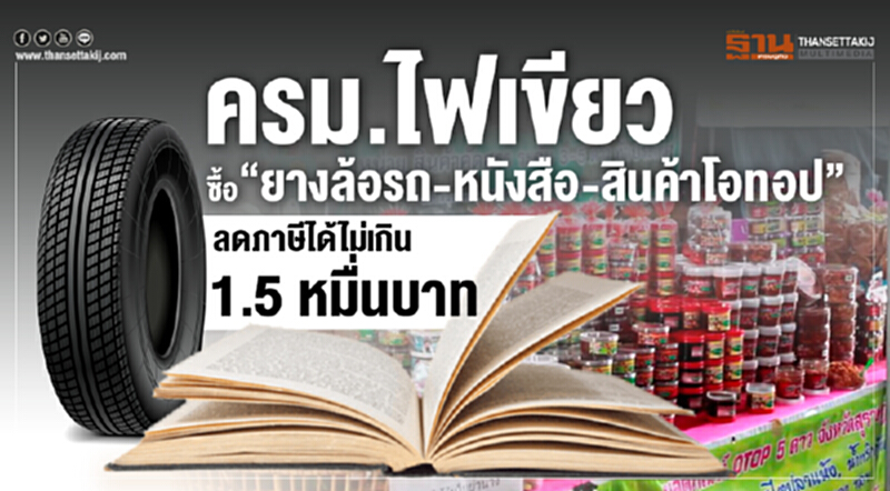 ครม. ไฟเขียว! มาตรการ "ช็อปช่วยชาติ" ซื้อ "ยางล้อรถ-หนังสือ-สินค้าโอท็อป" ลดภาษีได้ไม่เกิน 15,000 บาท ครม. ไฟเขียว! มาตรการ "ช็อปช่วยชาติ" ซื้อ "ยางล้อรถ-หนังสือ-สินค้าโอท็อป" ลดภาษีได้ไม่เกิน 15,000 บาท