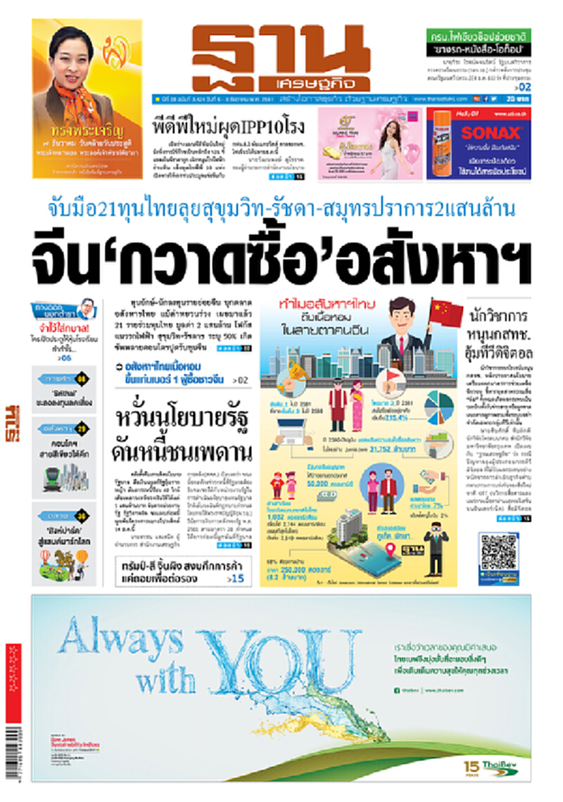 หน้าหนึ่ง! หนังสือพิมพ์ฐานเศรษฐกิจ ปีที่ 38 ฉบับที่ 3,424 วันที่ 6 - 8 ธ.ค. 2561 หน้าหนึ่ง! หนังสือพิมพ์ฐานเศรษฐกิจ ปีที่ 38 ฉบับที่ 3,424 วันที่ 6 - 8 ธ.ค. 2561