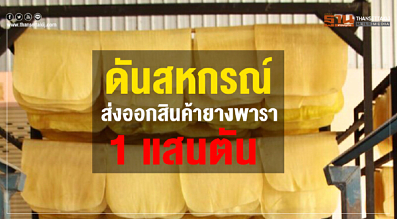 ดันสหกรณ์ส่งออกสินค้ายางพารา 1 แสนตัน ดันสหกรณ์ส่งออกสินค้ายางพารา 1 แสนตัน