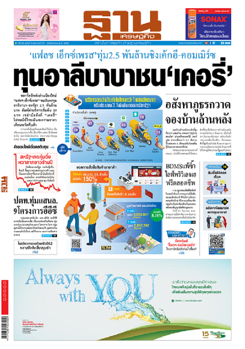 หน้าหนึ่ง! หนังสือพิมพ์ฐานเศรษฐกิจ ปีที่ 38 ฉบับที่ 3,430 วันที่ 27 - 29 ธ.ค. 2561 หน้าหนึ่ง! หนังสือพิมพ์ฐานเศรษฐกิจ ปีที่ 38 ฉบับที่ 3,430 วันที่ 27 - 29 ธ.ค. 2561