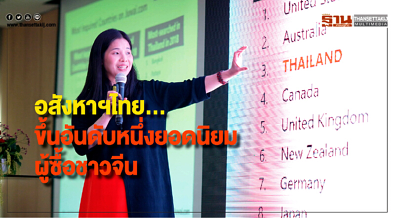 อสังหาฯไทย ...ขึ้นอันดับหนึ่งยอดนิยมผู้ซื้อชาวจีน อสังหาฯไทย ...ขึ้นอันดับหนึ่งยอดนิยมผู้ซื้อชาวจีน