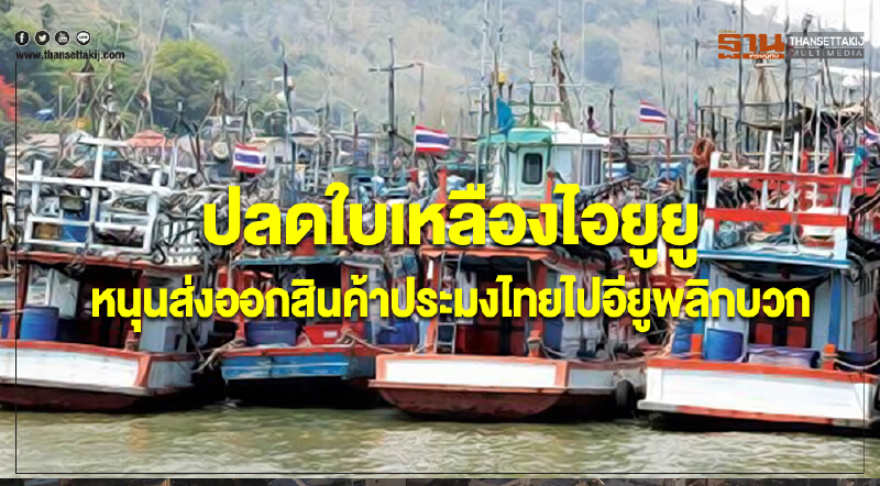 ปลดใบเหลืองไอยูยู หนุนส่งออกสินค้าประมงไทยไปอียูพลิกบวก ปลดใบเหลืองไอยูยู หนุนส่งออกสินค้าประมงไทยไปอียูพลิกบวก