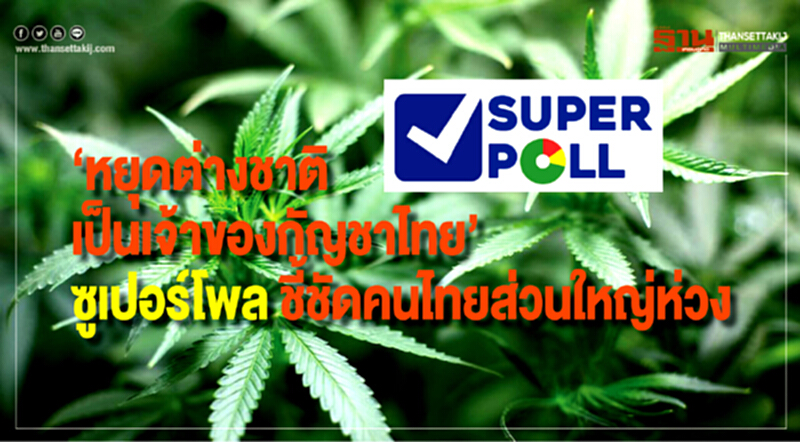 "หยุดต่างชาติเป็นเจ้าของกัญชาไทย" ... 'ซูเปอร์โพล' ชี้ชัดคนไทยส่วนใหญ่ห่วง "หยุดต่างชาติเป็นเจ้าของกัญชาไทย" ... 'ซูเปอร์โพล' ชี้ชัดคนไทยส่วนใหญ่ห่วง