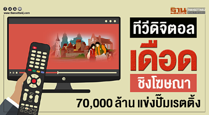 "ทีวีดิจิตอล" เดือด! ชิงโฆษณา 70,000 ล้าน แข่งปั๊มเรตติ้ง "ทีวีดิจิตอล" เดือด! ชิงโฆษณา 70,000 ล้าน แข่งปั๊มเรตติ้ง