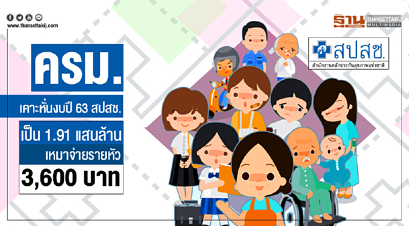 ครม. เคาะหั่นงบปี 63 สปสช. เป็น 1.91 แสนล้าน เหมาจ่ายรายหัว 3,600 บาท ครม. เคาะหั่นงบปี 63 สปสช. เป็น 1.91 แสนล้าน เหมาจ่ายรายหัว 3,600 บาท