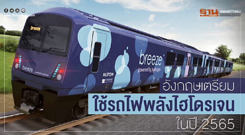 อังกฤษเตรียมใช้รถไฟพลังไฮโดรเจนในปี 2565 อังกฤษเตรียมใช้รถไฟพลังไฮโดรเจนในปี 2565