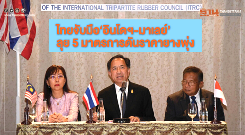 ไทยจับมือ "อินโดฯ-มาเลย์" ลุย 5 มาตรการ ดันราคายางพุ่ง ไทยจับมือ "อินโดฯ-มาเลย์" ลุย 5 มาตรการ ดันราคายางพุ่ง
