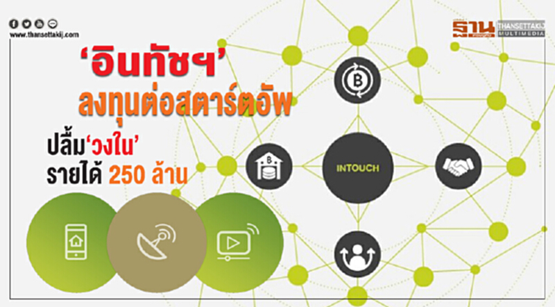 ‘อินทัชฯ ’ลงทุนต่อสตาร์ตอัพ ปลื้ม‘วงใน’รายได้ 250 ล้าน ‘อินทัชฯ ’ลงทุนต่อสตาร์ตอัพ ปลื้ม‘วงใน’รายได้ 250 ล้าน