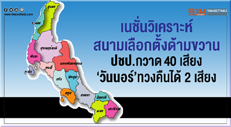 เนชั่นวิเคราะห์สนามเลือกตั้งด้ามขวาน ปชป.กวาด40 เสียง“วันนอร์”ทวงคืนได้ 2 เสียง เนชั่นวิเคราะห์สนามเลือกตั้งด้ามขวาน ปชป.กวาด40 เสียง“วันนอร์”ทวงคืนได้ 2 เสียง