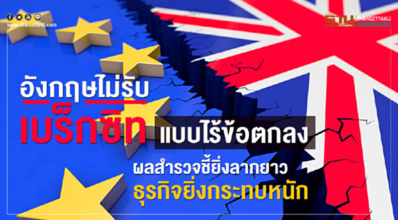 'อังกฤษ' ไม่รับ "เบร็กซิทแบบไร้ข้อตกลง" ผลสำรวจชี้! ยิ่งลากยาว ธุรกิจยิ่งกระทบหนัก 'อังกฤษ' ไม่รับ "เบร็กซิทแบบไร้ข้อตกลง" ผลสำรวจชี้! ยิ่งลากยาว ธุรกิจยิ่งกระทบหนัก