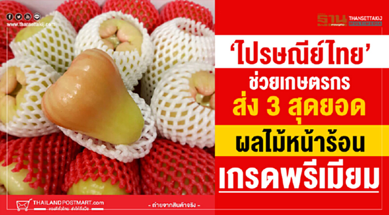 “ไปรษณีย์ไทย” ช่วยเกษตรกรส่ง 3 สุดยอดผลไม้หน้าร้อนเกรดพรีเมียม “ไปรษณีย์ไทย” ช่วยเกษตรกรส่ง 3 สุดยอดผลไม้หน้าร้อนเกรดพรีเมียม