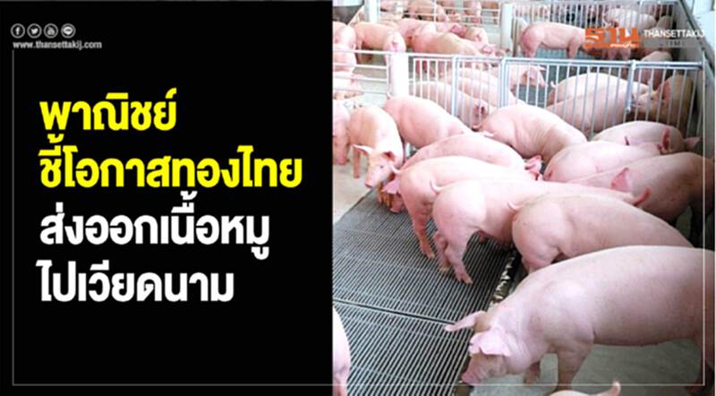 พาณิชย์ชี้โอกาสทอง ส่งออกเนื้อหมูไทยไปเวียดนาม พาณิชย์ชี้โอกาสทอง ส่งออกเนื้อหมูไทยไปเวียดนาม