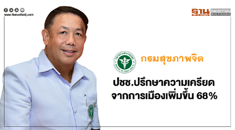 กรมสุขภาพจิตเผย ปชช. โทรศัพท์ปรึกษาความเครียดจากการเมืองเพิ่มขึ้น 68% กรมสุขภาพจิตเผย ปชช. โทรศัพท์ปรึกษาความเครียดจากการเมืองเพิ่มขึ้น 68%