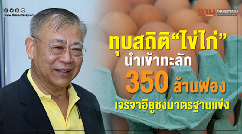 ทุบสถิติ“ไข่ไก่”นำเข้าทะลัก 350 ล้านฟองเจรจาอียูชงมาตรฐานแข่ง ทุบสถิติ“ไข่ไก่”นำเข้าทะลัก 350 ล้านฟองเจรจาอียูชงมาตรฐานแข่ง