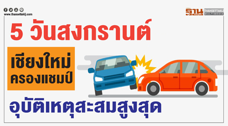 5 วันสงกรานต์ "เชียงใหม่" ครองแชมป์อุบัติเหตุสะสมสูงสุด!! 5 วันสงกรานต์ "เชียงใหม่" ครองแชมป์อุบัติเหตุสะสมสูงสุด!!