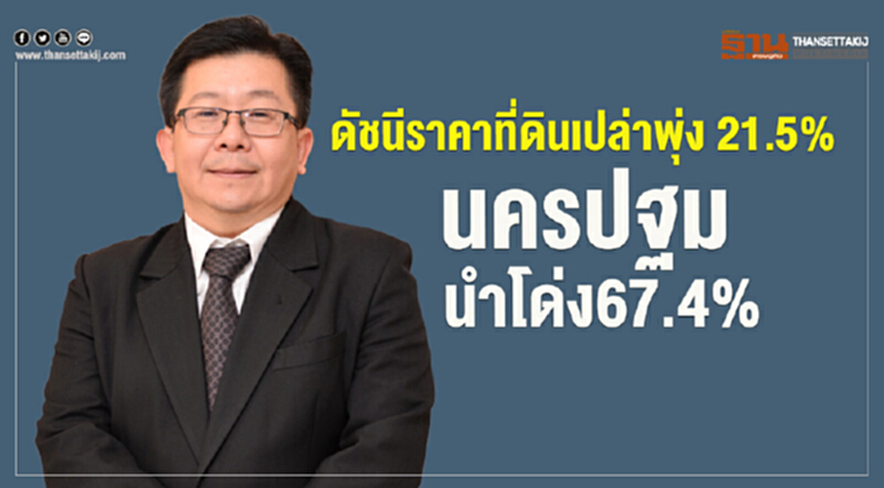 ดัชนีราคาที่ดินเปล่าพุ่ง 21.5% นครปฐมนำโด่ง 67.4% ดัชนีราคาที่ดินเปล่าพุ่ง 21.5% นครปฐมนำโด่ง 67.4%