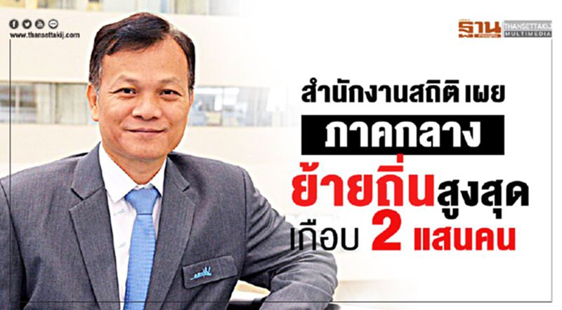 สำนักงานสถิติเผยภาคกลางย้ายถิ่นสูงสุดเกือบ 2 แสนคน สำนักงานสถิติเผยภาคกลางย้ายถิ่นสูงสุดเกือบ 2 แสนคน