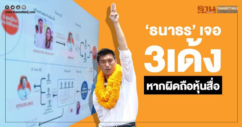 'ธนาธร' เจอ 3 เด้ง หากผิดถือหุ้นสื่อ