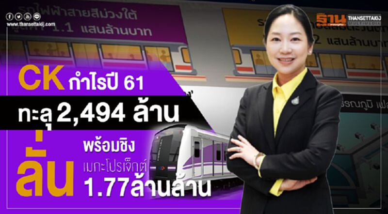 CK กำไรปี 61 ทะลุ 2,494 ล้าน...ลั่นพร้อมชิงเมกะโปรเจ็กต์1.77 ล้านล้าน CK กำไรปี 61 ทะลุ 2,494 ล้าน...ลั่นพร้อมชิงเมกะโปรเจ็กต์1.77 ล้านล้าน