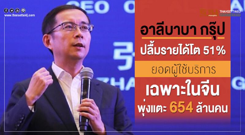 อาลีบาบา กรุ๊ป ปลื้มรายได้โต 51% ยอดผู้ใช้เฉพาะจีนพุ่ง 654 ล้านคน อาลีบาบา กรุ๊ป ปลื้มรายได้โต 51% ยอดผู้ใช้เฉพาะจีนพุ่ง 654 ล้านคน