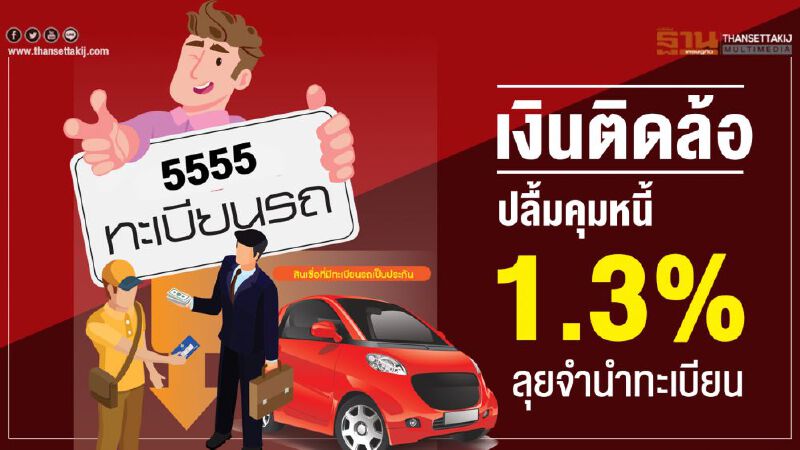 เงินติดล้อปลื้มคุมหนี้1.3%ลุยจำนำทะเบียน เงินติดล้อปลื้มคุมหนี้1.3%ลุยจำนำทะเบียน