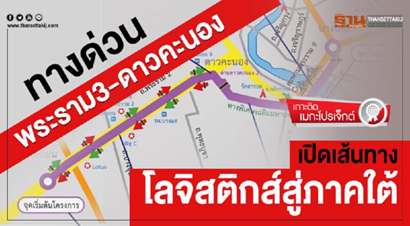 ทางด่วนพระราม3-ดาวคะนองเปิดเส้นทางโลจิสติกส์สู่ภาคใต้ ทางด่วนพระราม3-ดาวคะนองเปิดเส้นทางโลจิสติกส์สู่ภาคใต้