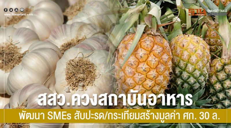 สสว. ควงสถาบันอาหาร พัฒนา SME สับปะรด/กระเทียมสร้างมูลค่า ศก. 30 ล. สสว. ควงสถาบันอาหาร พัฒนา SME สับปะรด/กระเทียมสร้างมูลค่า ศก. 30 ล.