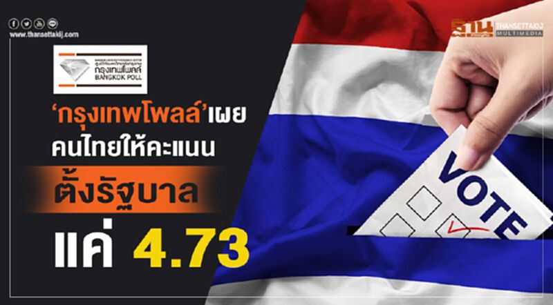 “กรุงเทพโพลล์”เผย คนไทยให้คะแนนตั้งรัฐบาลแค่ 4.73 “กรุงเทพโพลล์”เผย คนไทยให้คะแนนตั้งรัฐบาลแค่ 4.73