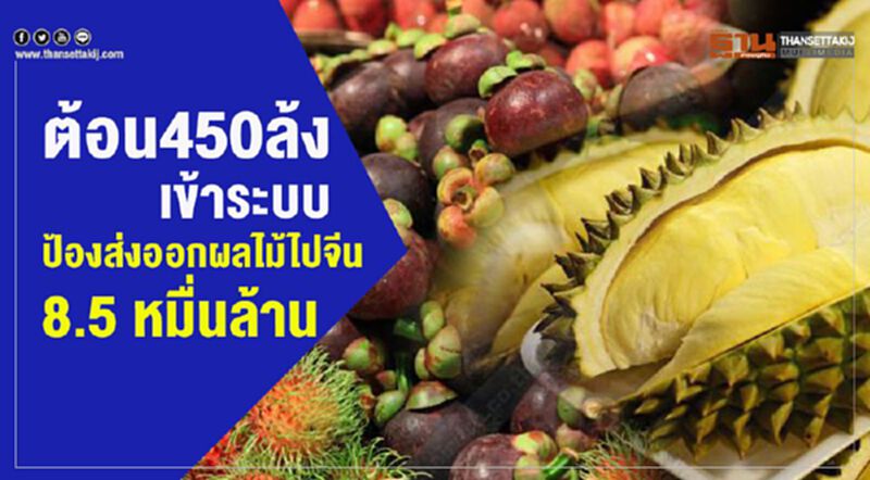 ต้อน 450 ล้งเข้าระบบ ป้องส่งออกผลไม้ไปจีน 8.5 หมื่นล้าน ต้อน 450 ล้งเข้าระบบ ป้องส่งออกผลไม้ไปจีน 8.5 หมื่นล้าน