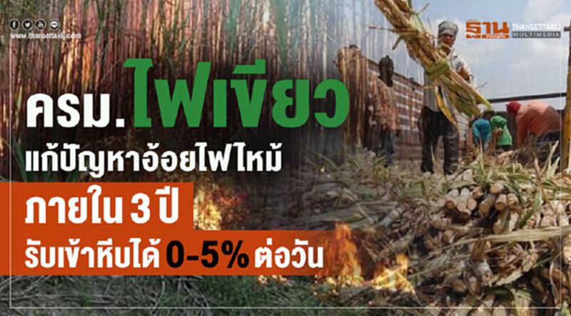 ครม.ไฟเขียว แก้ปัญหาอ้อยไฟไหม้ ภายใน3ปี รับเข้าหีบได้0-5% ต่อวัน ครม.ไฟเขียว แก้ปัญหาอ้อยไฟไหม้ ภายใน3ปี รับเข้าหีบได้0-5% ต่อวัน
