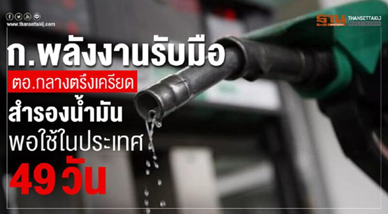 ก.พลังงานรับมือตอ.กลางตรึงเครียด สำรองน้ำมันพอใช้ในประเทศ 49 วัน ก.พลังงานรับมือตอ.กลางตรึงเครียด สำรองน้ำมันพอใช้ในประเทศ 49 วัน