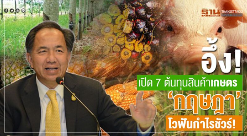 อึ้ง! เปิด 7 ต้นทุนสินค้าเกษตร ‘กฤษฎา' โวฟันกำไรชัวร์! อึ้ง! เปิด 7 ต้นทุนสินค้าเกษตร ‘กฤษฎา' โวฟันกำไรชัวร์!
