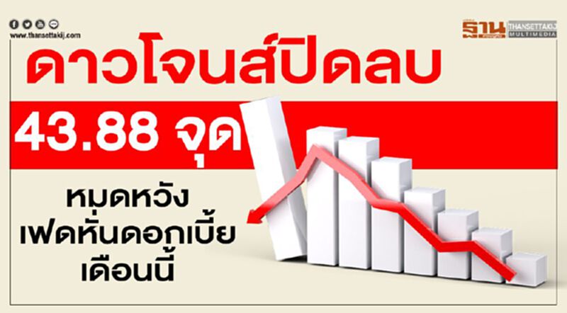 ดาวโจนส์ปิดลบ 43.88 จุด หมดหวังเฟดหั่นดอกเบี้ยเดือนนี้ ดาวโจนส์ปิดลบ 43.88 จุด หมดหวังเฟดหั่นดอกเบี้ยเดือนนี้