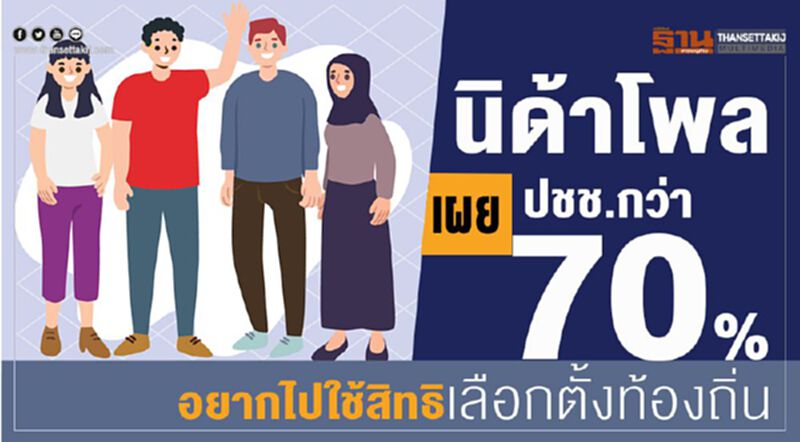 นิด้าโพลเผยปชช.กว่า 70% อยากไปใช้สิทธิเลือกตั้งท้องถิ่น นิด้าโพลเผยปชช.กว่า 70% อยากไปใช้สิทธิเลือกตั้งท้องถิ่น