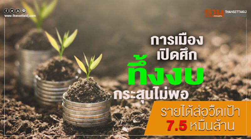 การเมืองเปิดศึกทึ้งงบ กระสุนไม่พอรายได้ส่อวืดเป้า7.5หมื่นล้าน การเมืองเปิดศึกทึ้งงบ กระสุนไม่พอรายได้ส่อวืดเป้า7.5หมื่นล้าน
