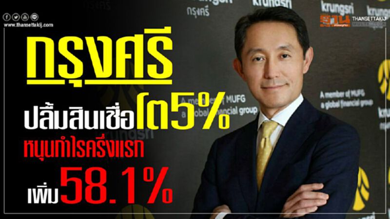 กรุงศรีปลื้มสินเชื่อโต5% หนุนกำไรครึ่งแรกเพิ่ม 58.1% กรุงศรีปลื้มสินเชื่อโต5% หนุนกำไรครึ่งแรกเพิ่ม 58.1%
