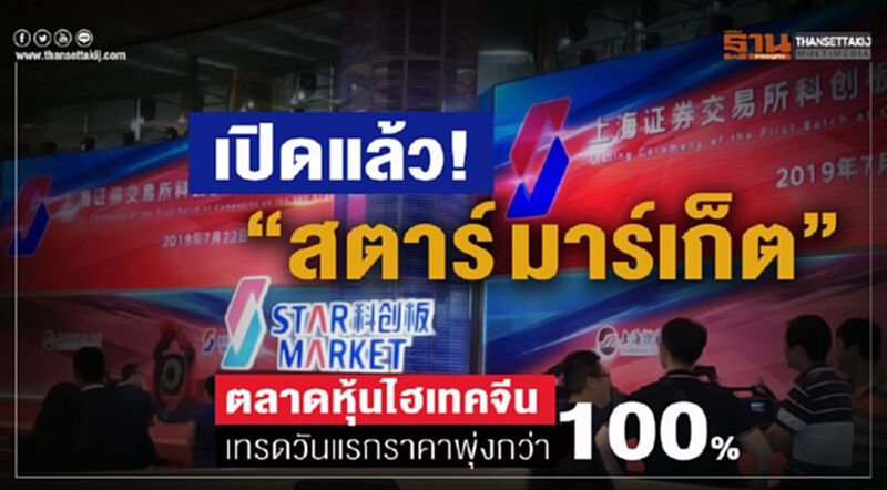 เปิดแล้ว!“สตาร์ มาร์เก็ต” ตลาดหุ้นไฮเทคจีน เทรดวันแรกราคาพุ่งกว่า 100% เปิดแล้ว!“สตาร์ มาร์เก็ต” ตลาดหุ้นไฮเทคจีน เทรดวันแรกราคาพุ่งกว่า 100%
