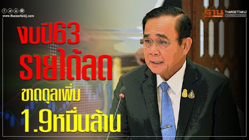 งบปี63รายได้ลด-ขาดดุลเพิ่ม1.9หมื่นล้าน งบปี63รายได้ลด-ขาดดุลเพิ่ม1.9หมื่นล้าน