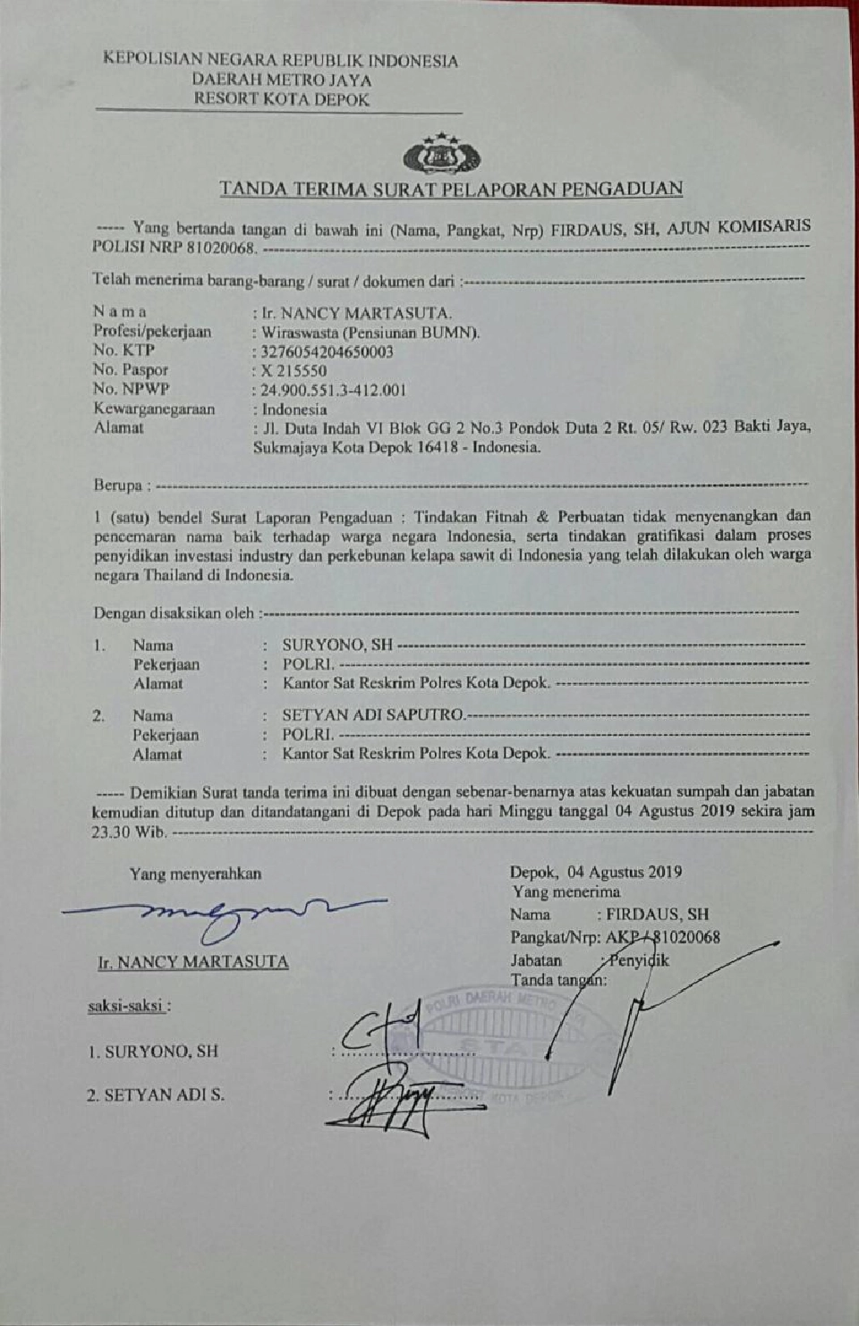 พยานอินโดฯแฉติดสินบน 3 เจ้าหน้าที่ป.ป.ช.ไทยคดีปาล์มนํ้ามัน