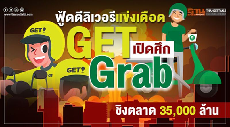 ฟู้ด ดีลิเวอรี แข่งเดือด GET เปิดศึก Grab ชิงตลาด 35,000 ล้าน ฟู้ด ดีลิเวอรี แข่งเดือด GET เปิดศึก Grab ชิงตลาด 35,000 ล้าน
